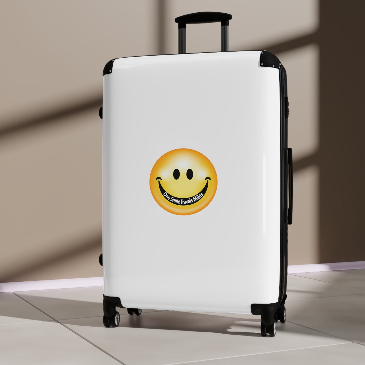 Smiley Face Carry-On Suitcase — Bright Emoji Travel Luggage