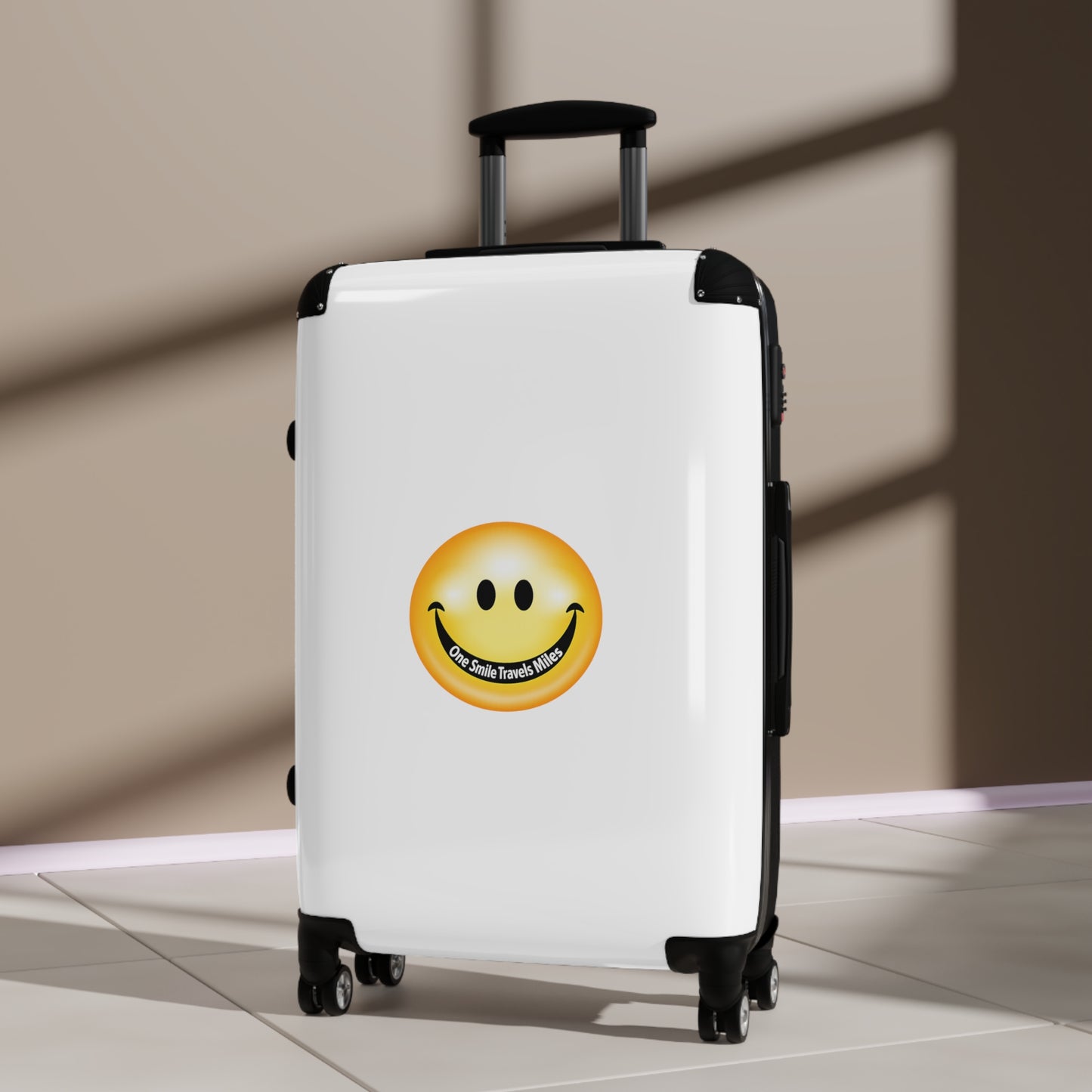 Smiley Face Carry-On Suitcase — Bright Emoji Travel Luggage