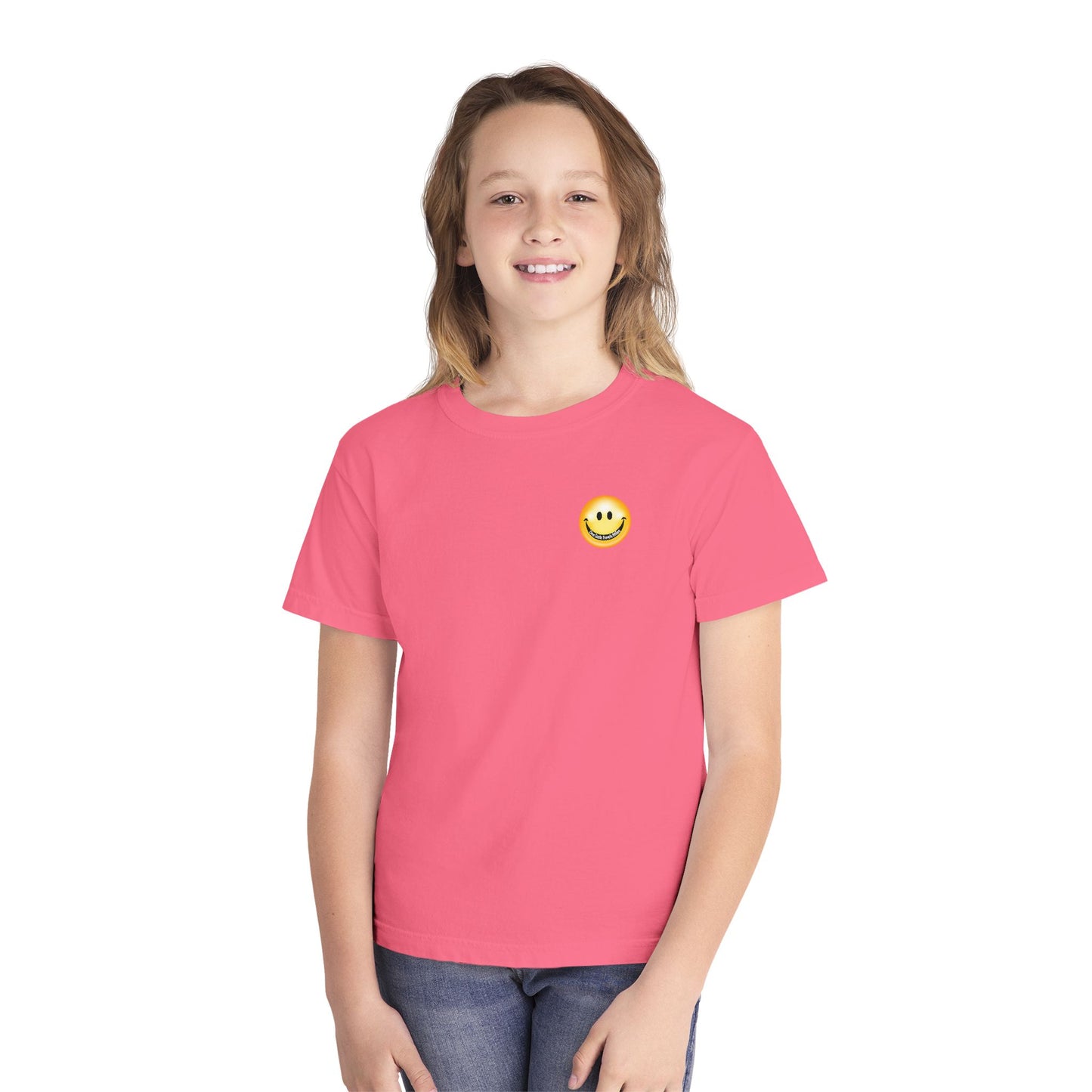 Youth Tee — "One Smile Travels Miles" Minimalist Travel Quote Shirt