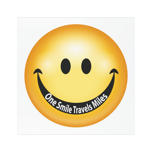 Smiley Face Car Magnet — "One Smile Travels Miles" Road-Trip Décor