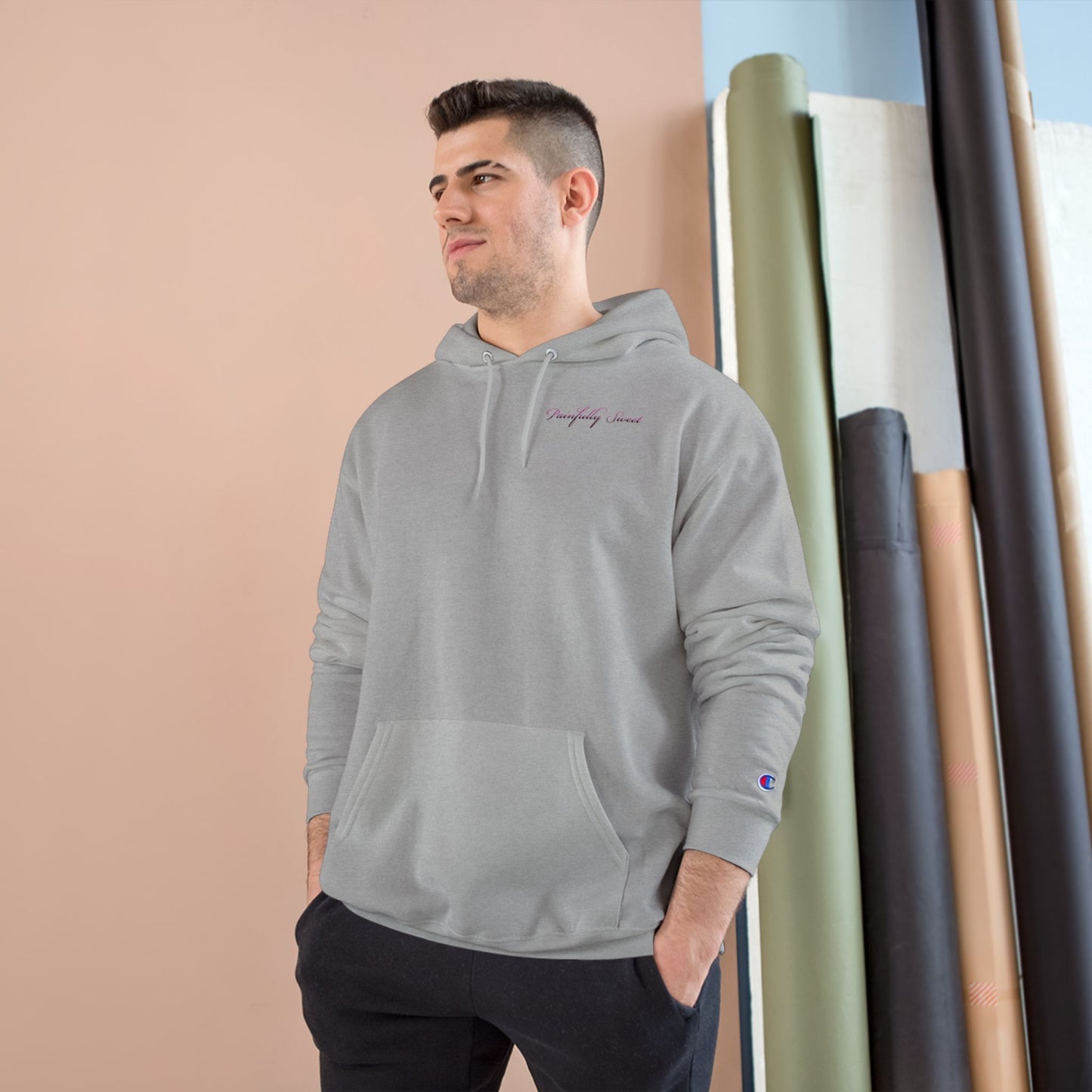 Painfully Sweet Hoodie | script text chest and back, white pullover