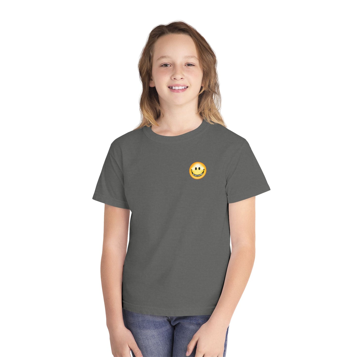 Youth Tee — "One Smile Travels Miles" Minimalist Travel Quote Shirt