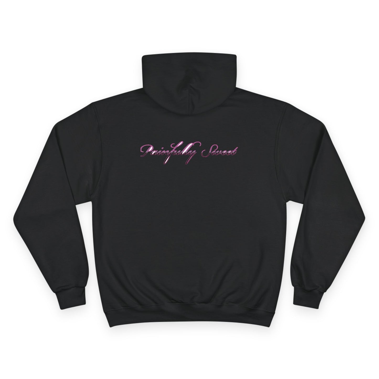 Painfully Sweet Hoodie | script text chest and back, white pullover