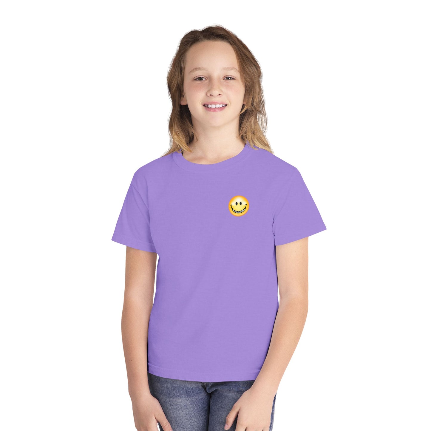 Youth Tee — "One Smile Travels Miles" Minimalist Travel Quote Shirt