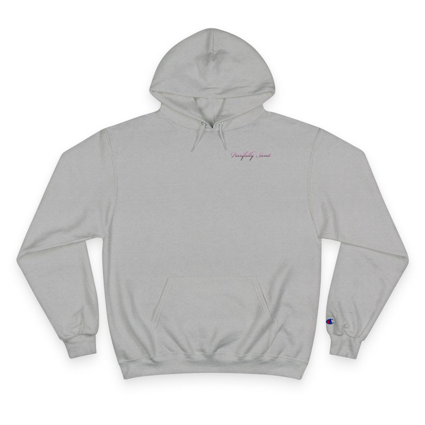 Painfully Sweet Hoodie | script text chest and back, white pullover