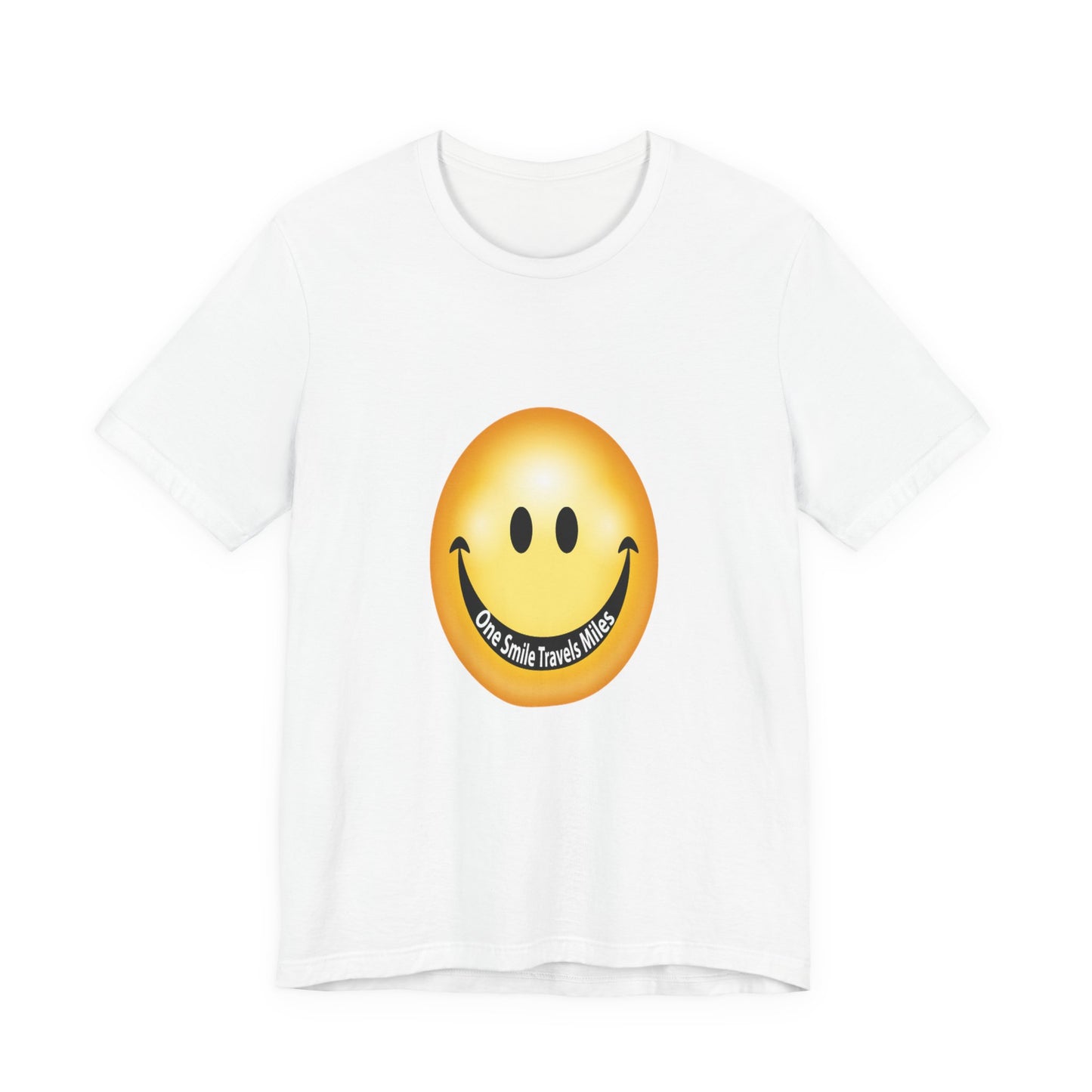 One Smile Travels Miles | Smiley Face T-Shirt, Positive Graphic Tee, Happy Shirt, Retro Smile Tee, Unisex Gift