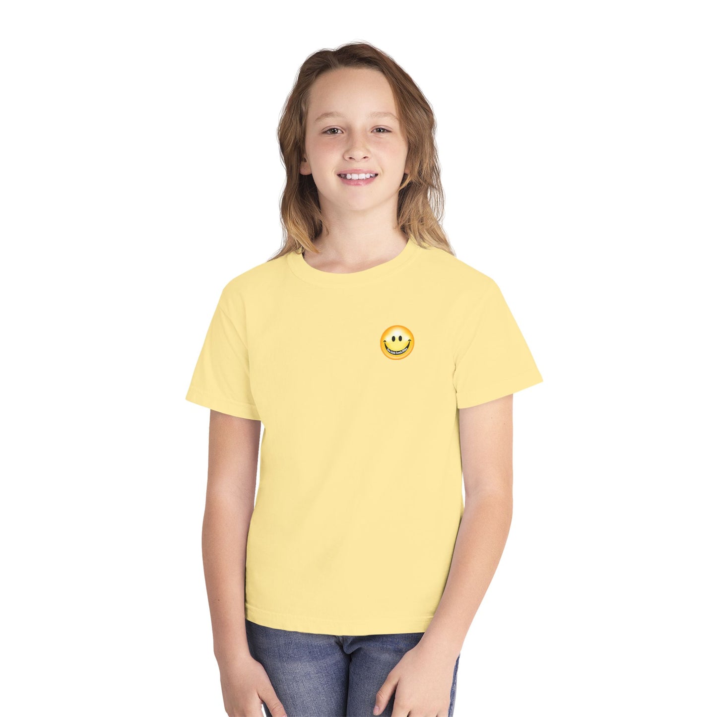 Youth Tee — "One Smile Travels Miles" Minimalist Travel Quote Shirt