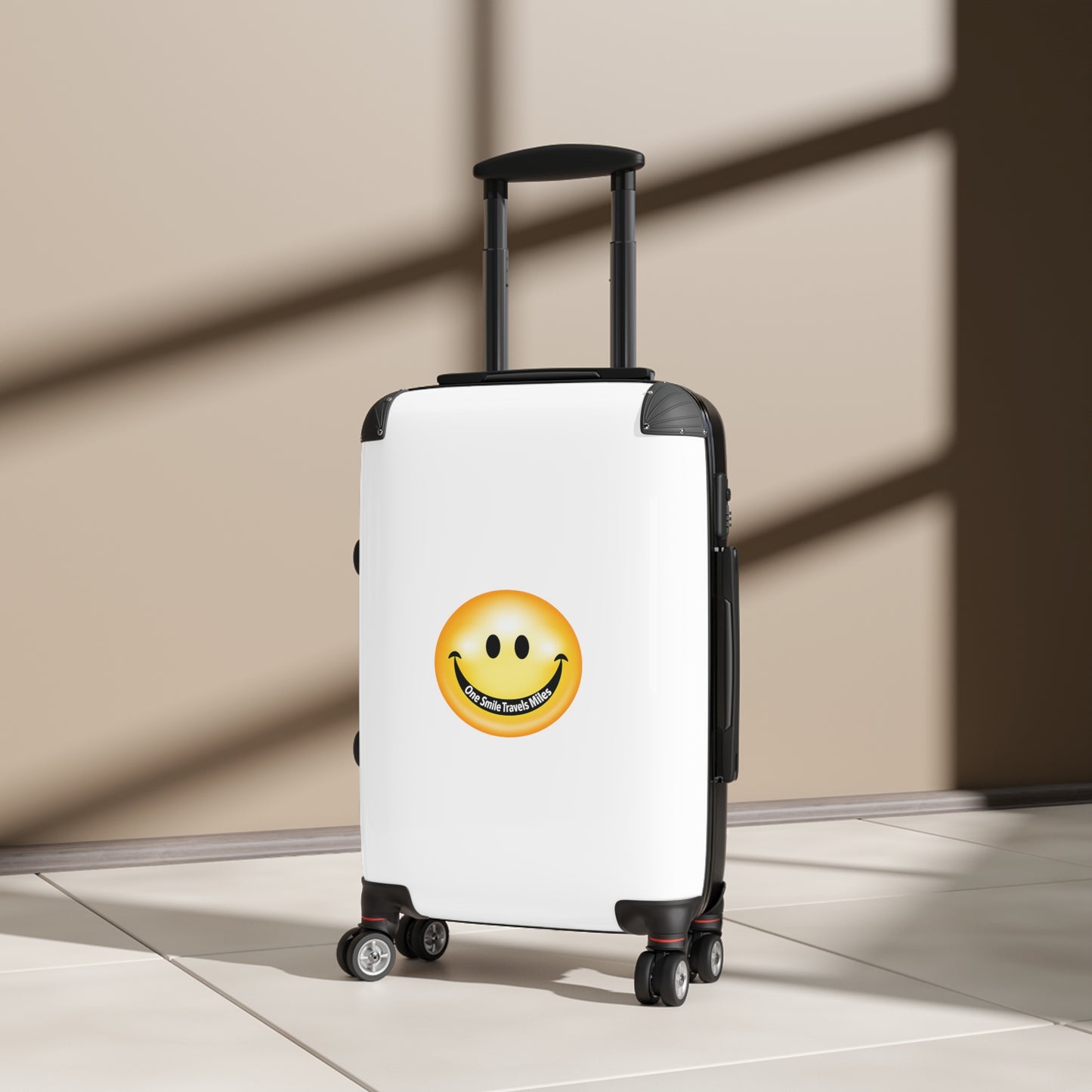 Smiley Face Carry-On Suitcase — Bright Emoji Travel Luggage