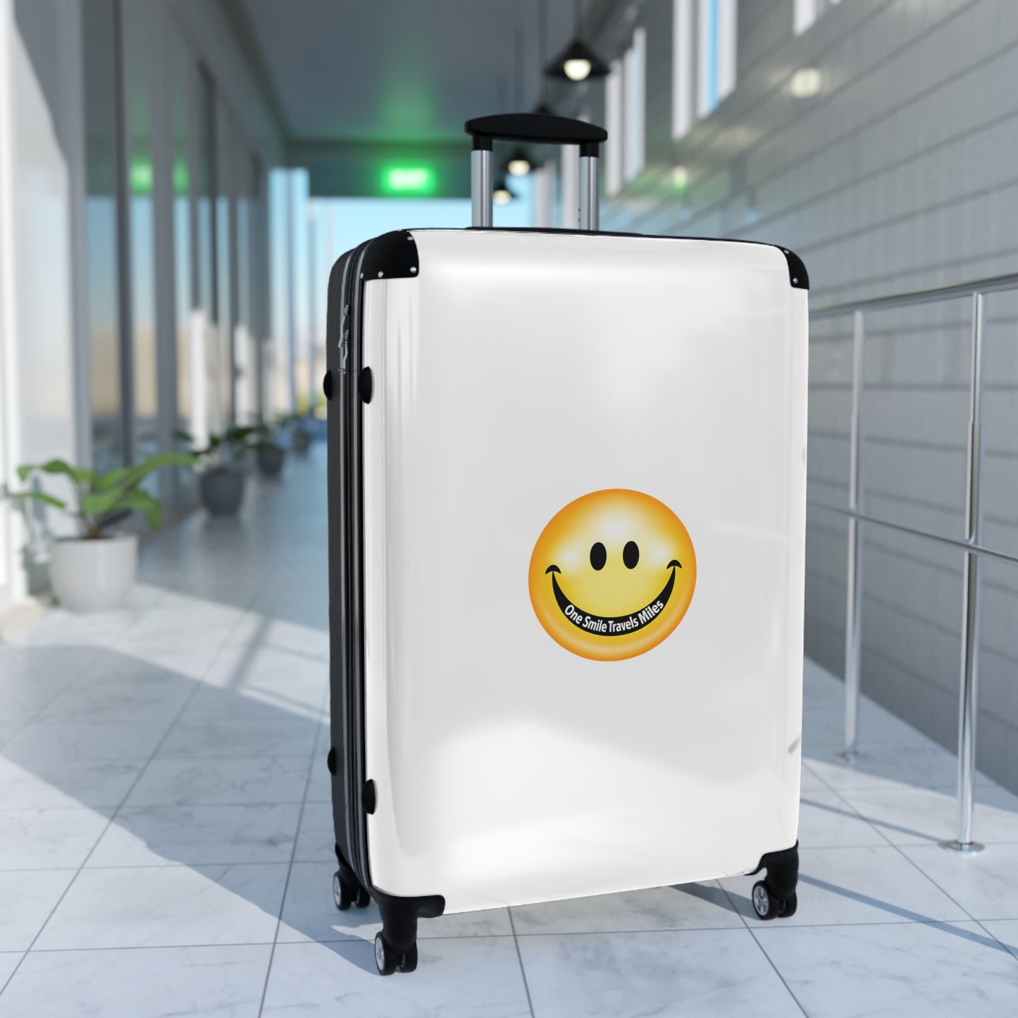 Smiley Face Carry-On Suitcase — Bright Emoji Travel Luggage