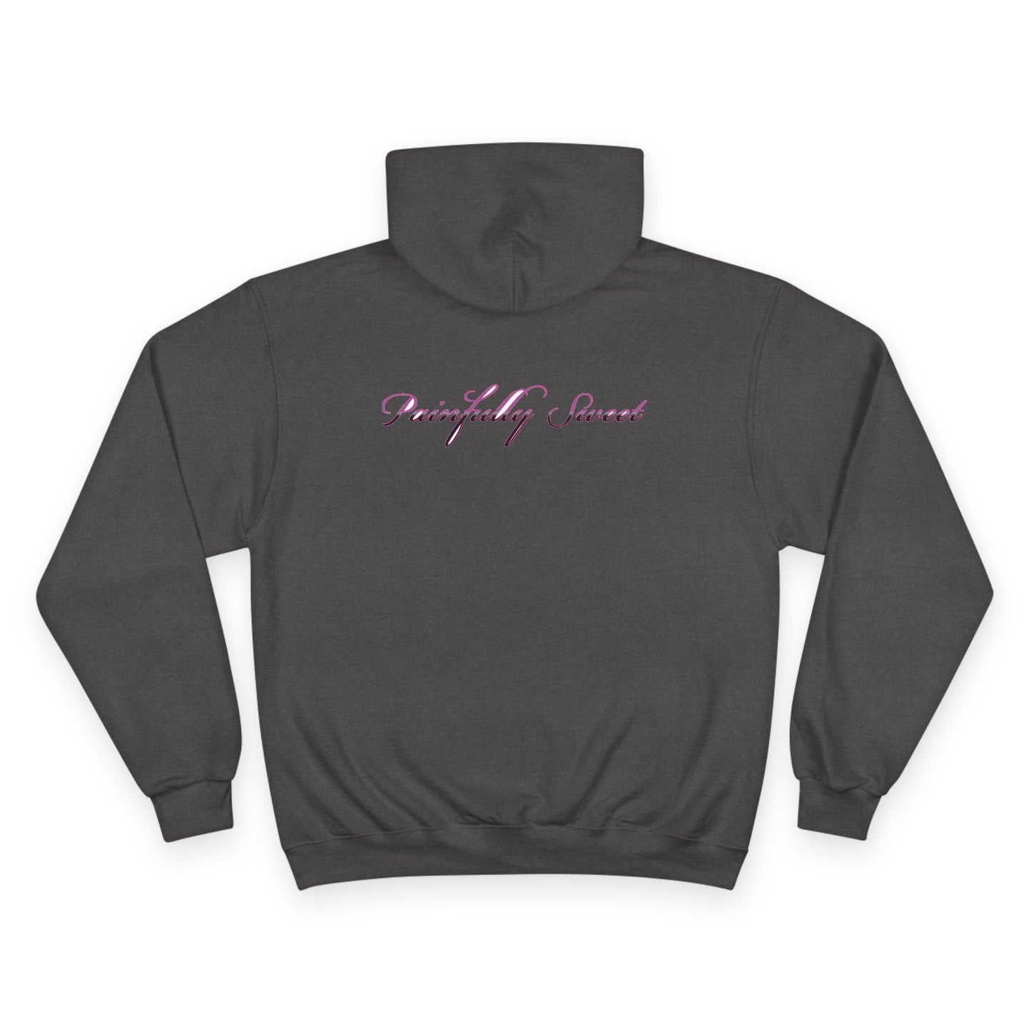 Painfully Sweet Hoodie | script text chest and back, white pullover