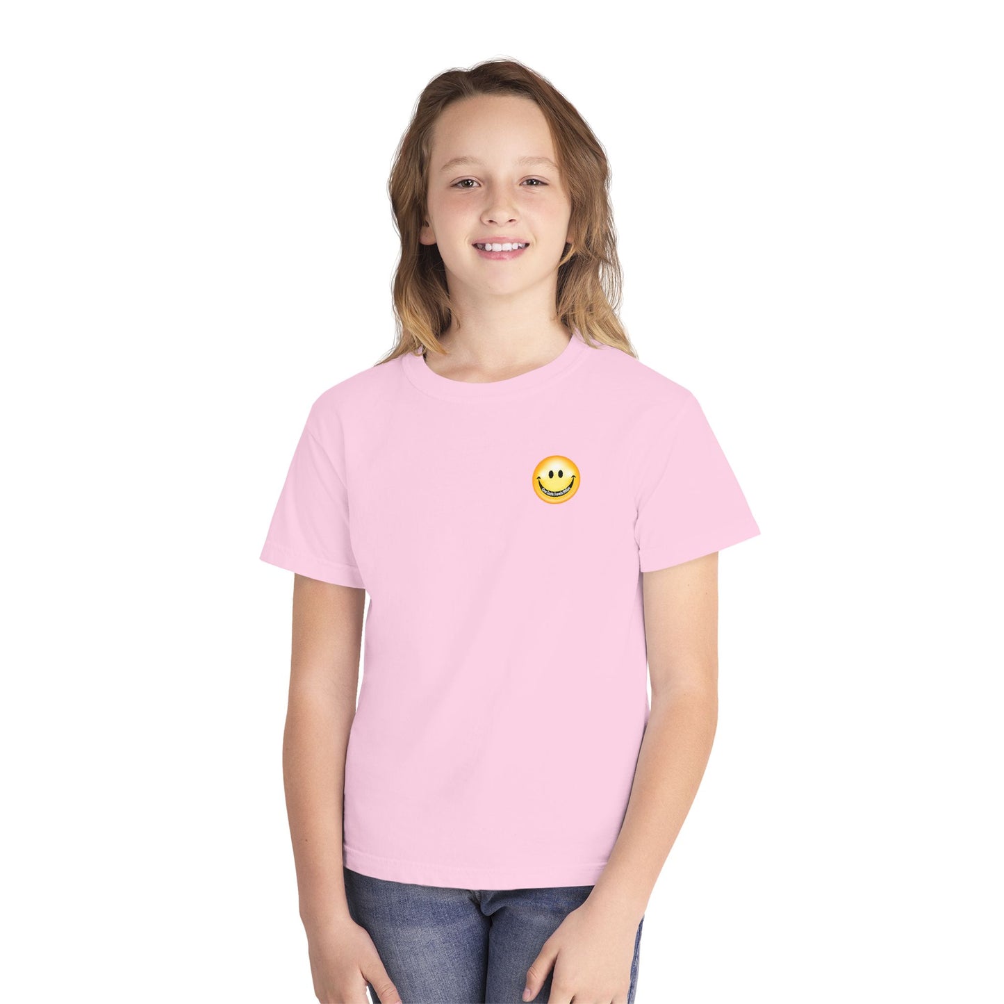 Youth Tee — "One Smile Travels Miles" Minimalist Travel Quote Shirt