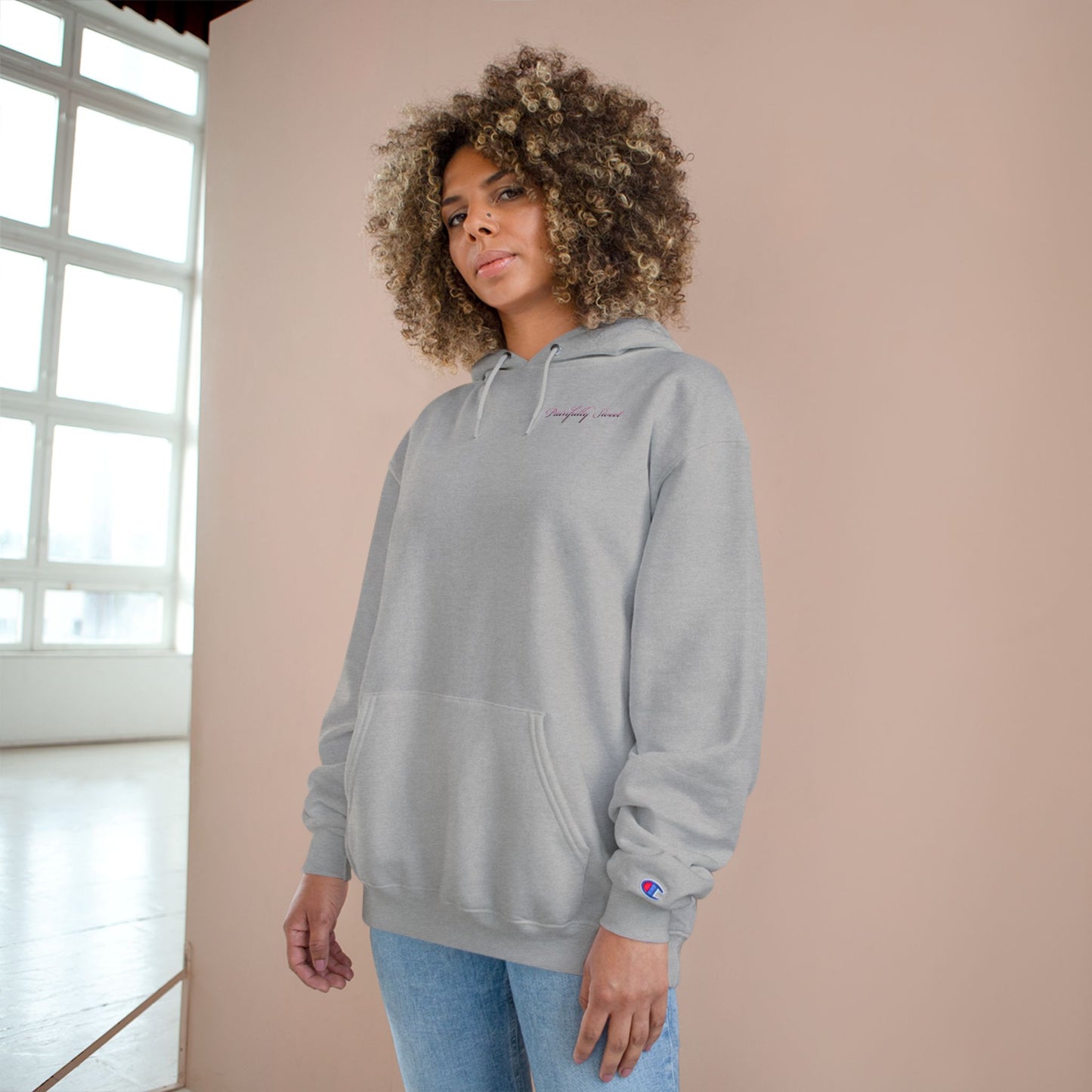 Painfully Sweet Hoodie | script text chest and back, white pullover