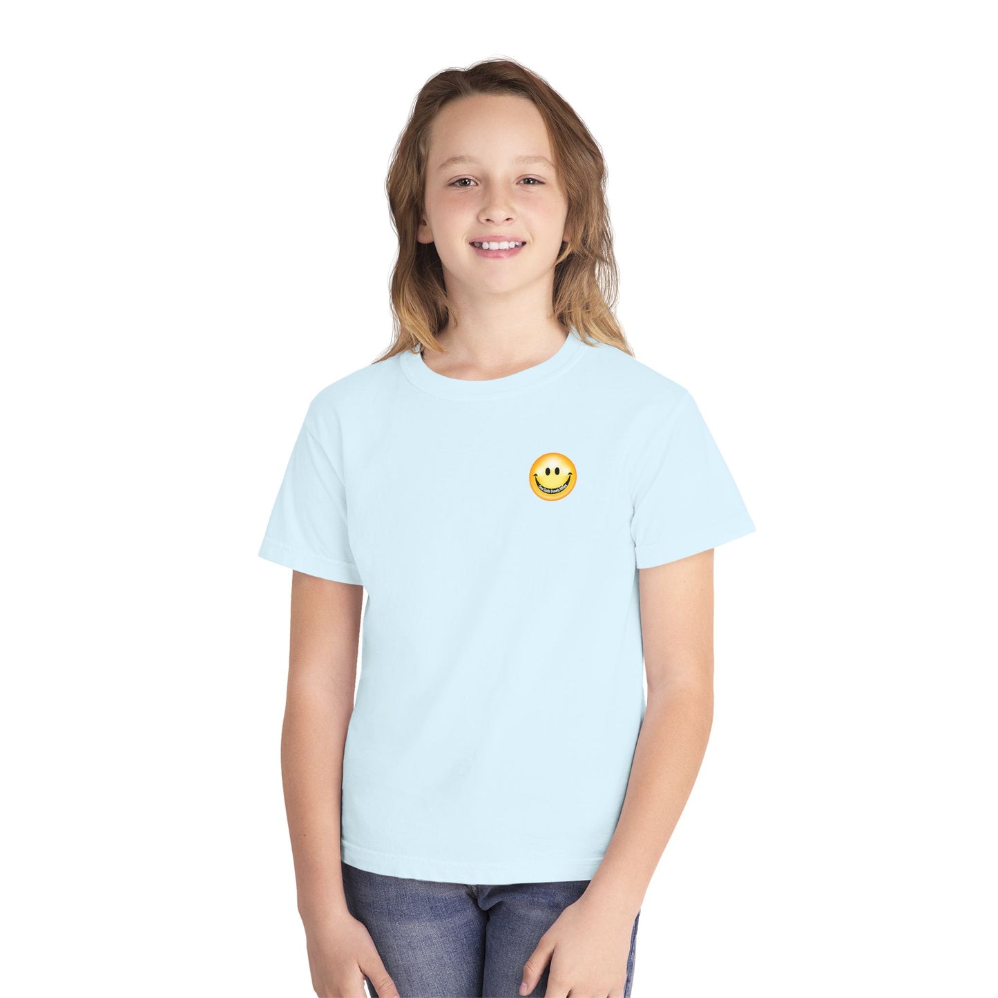 Youth Tee — "One Smile Travels Miles" Minimalist Travel Quote Shirt