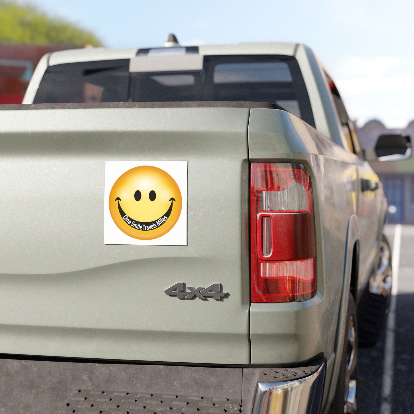 Smiley Face Car Magnet — "One Smile Travels Miles" Road-Trip Décor