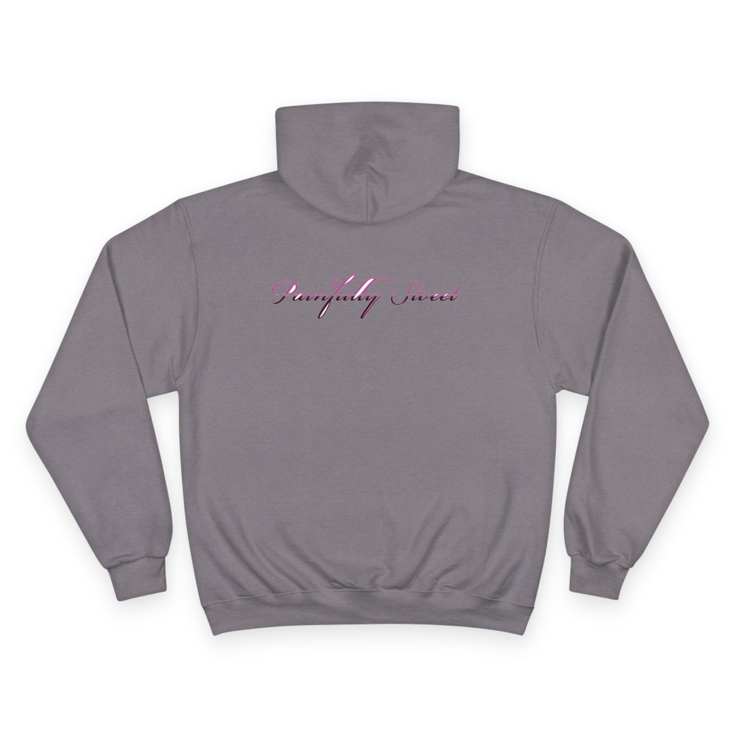 Painfully Sweet Hoodie | script text chest and back, white pullover