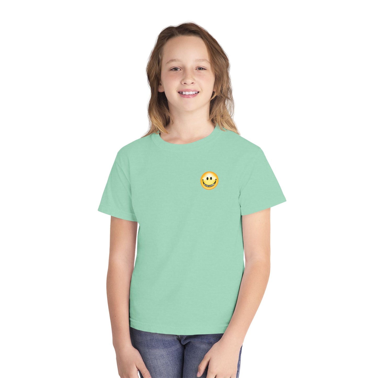 Youth Tee — "One Smile Travels Miles" Minimalist Travel Quote Shirt