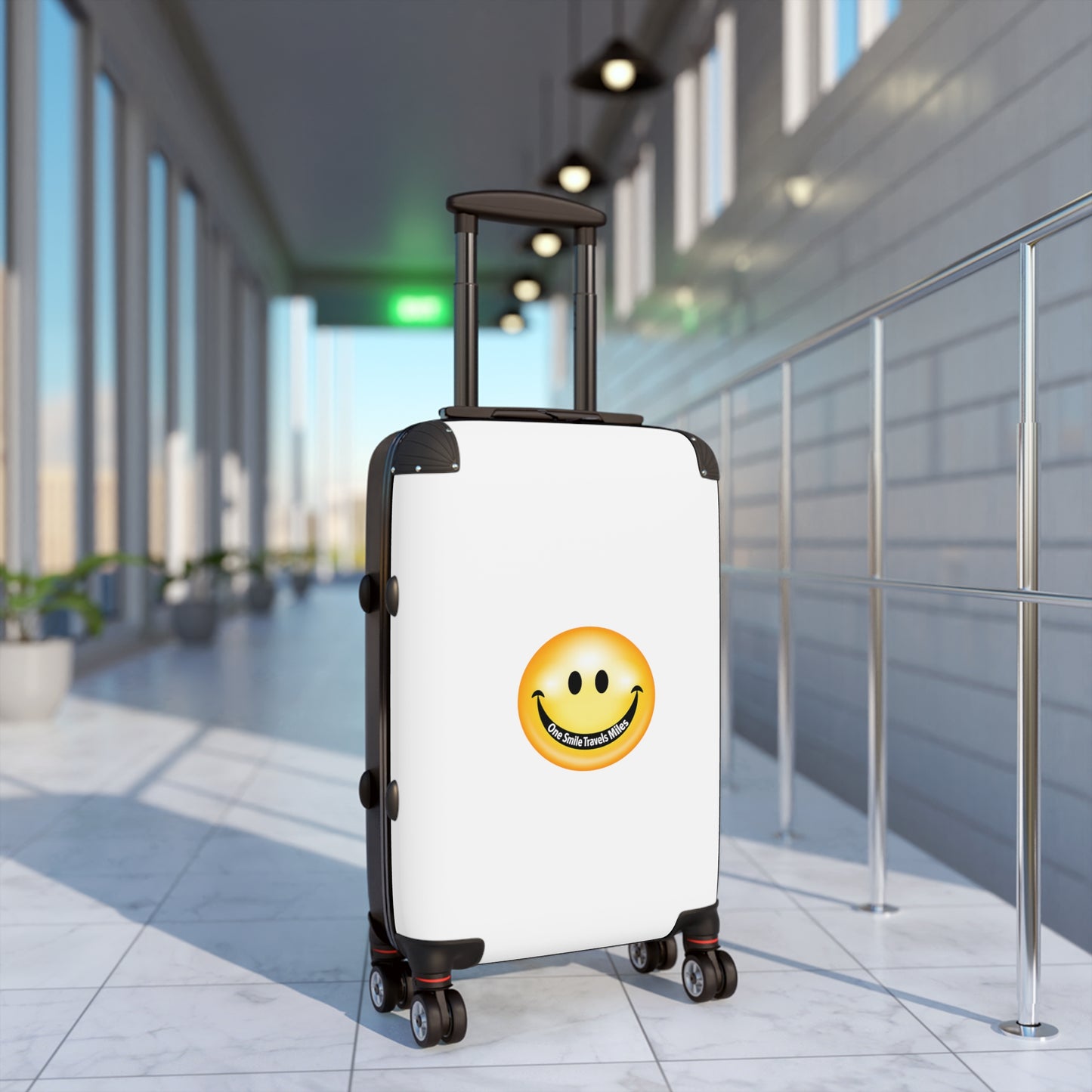 Smiley Face Carry-On Suitcase — Bright Emoji Travel Luggage