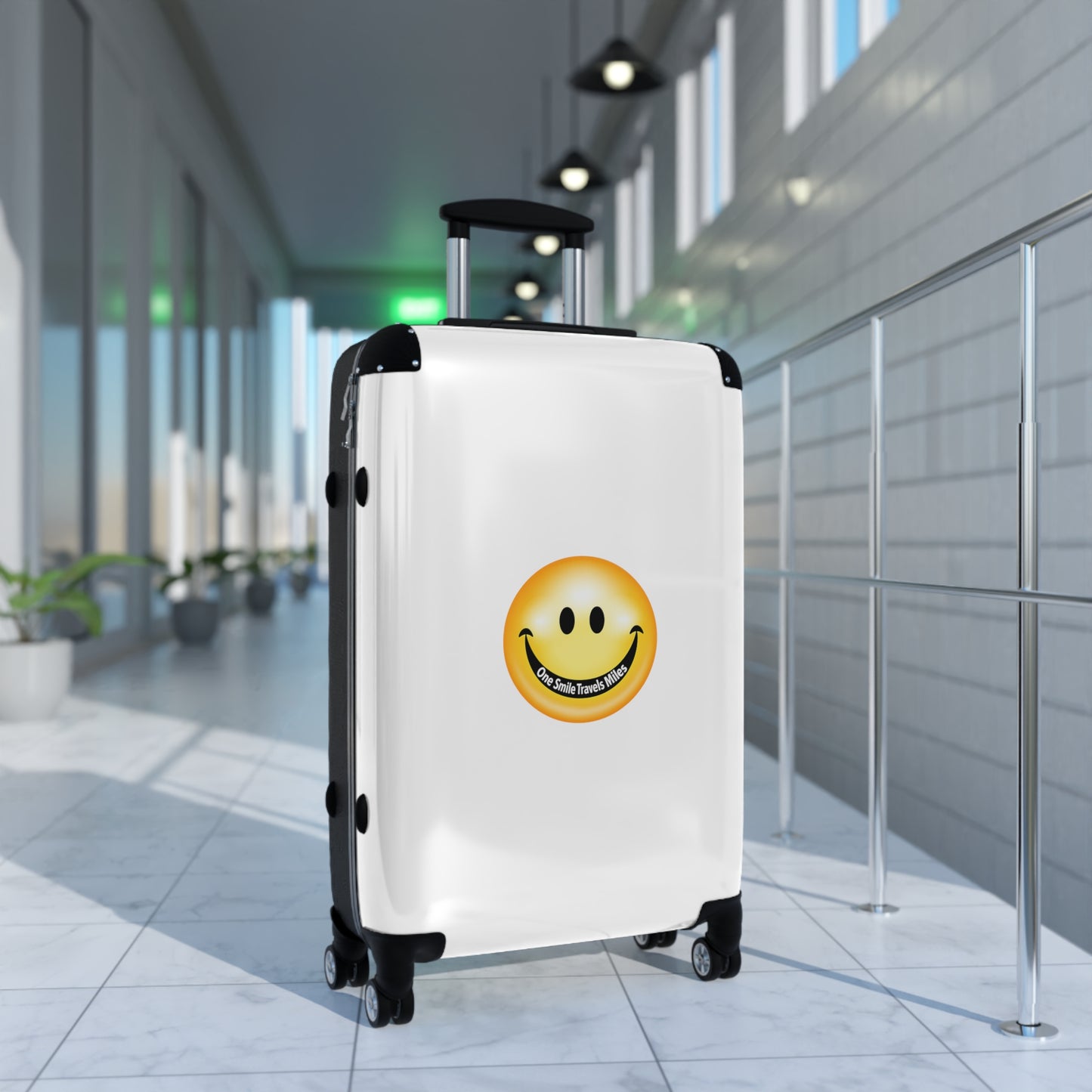 Smiley Face Carry-On Suitcase — Bright Emoji Travel Luggage