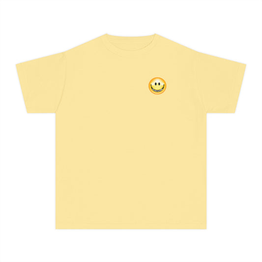 Youth Tee — "One Smile Travels Miles" Minimalist Travel Quote Shirt