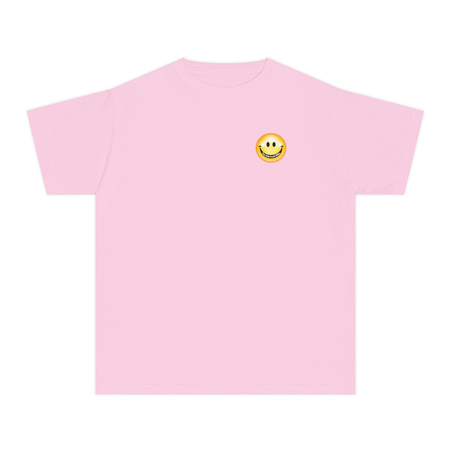 Youth Tee — "One Smile Travels Miles" Minimalist Travel Quote Shirt