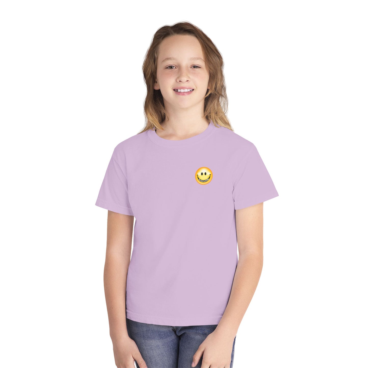 Youth Tee — "One Smile Travels Miles" Minimalist Travel Quote Shirt