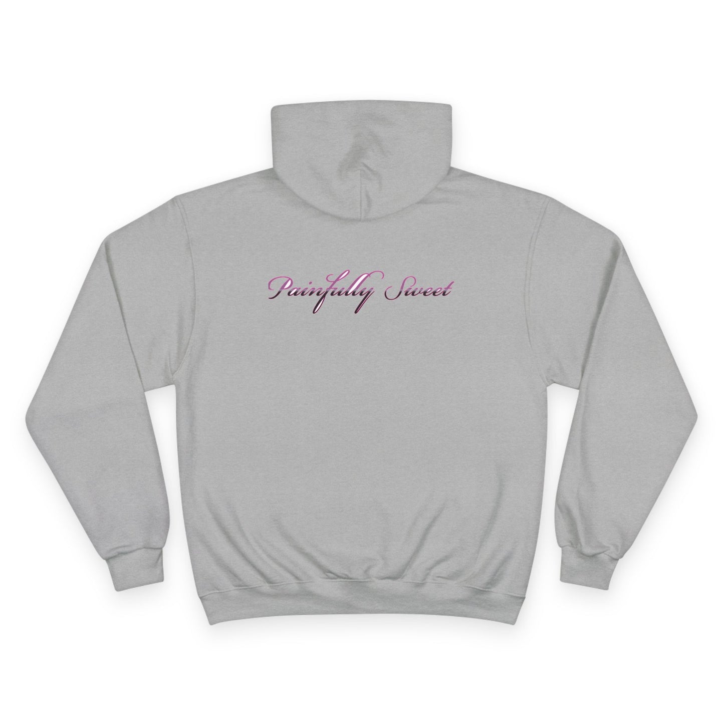 Painfully Sweet Hoodie | script text chest and back, white pullover